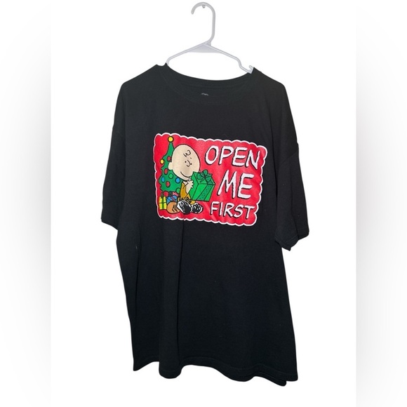Peanuts Other - Peanuts Christmas Short Sleeve Tee “Open Me First”
